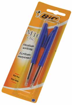 Balpen Bic M10 Clic Original blister 2 stuks