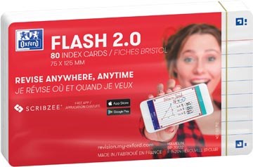 Flashcard starterkit Oxford Flash 2.0 A7 gelijnd wit (80)