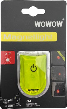 Lampje Wowow Magnetlight 4 rode leds met magneetsluiting met batterij