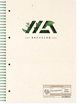 Spiraalschrift Aurora Shine Bright & Recycled Structured Notes A4 gelijnd 100 blz