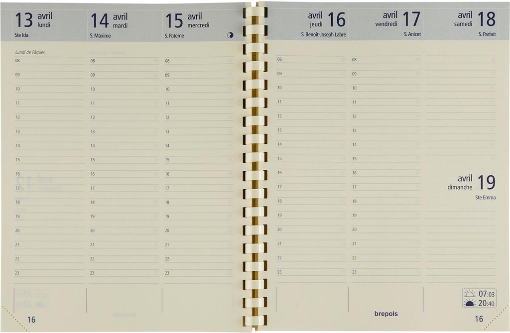 Agenda Brepols Optivision Palermo Large 171x220mm Franstalig zwart 2025 1week/2 pagina's