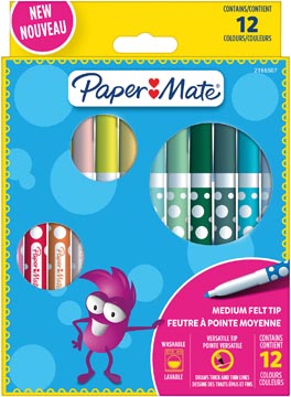 Viltstift uitwisbaar Paper Mate assorti (12)