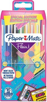 Viltstift Paper Mate Flair Retro medium punt 1mm assorti (16)