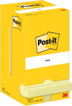 Memoblok Post-It Notes 76x76mm 100vel geel (654M) (12)