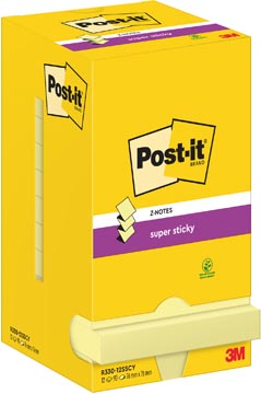 Z-Notes Post-It Super Sticky 76x76mm 90vel geel (12)