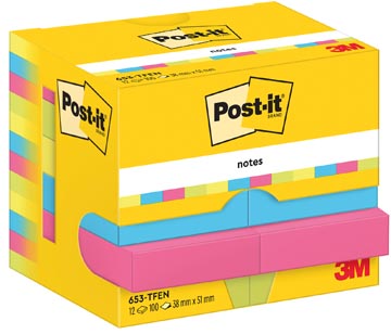 Memoblok Post-It Notes Vitality 38x51mm 100vel assorti (12)