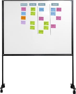 Whiteboard magnetisch Smit Visual gelakt staal 120x150cm verrijdbaar