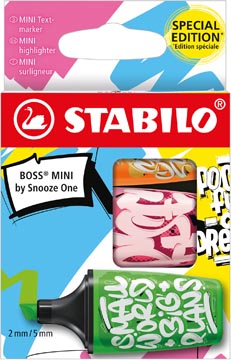 Markeerstift STABILO BOSS MINI Snooze One oranje, groen en roze (3)