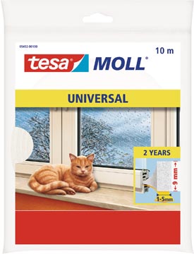 Tochtstrip Tesa Moll Universal 10mx9mm zelfklevend wit