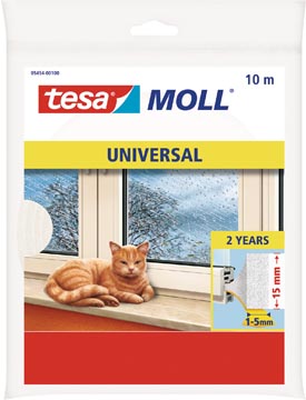 Tochtstrip Tesa Moll Universal 10mx15mm zelfklevend wit