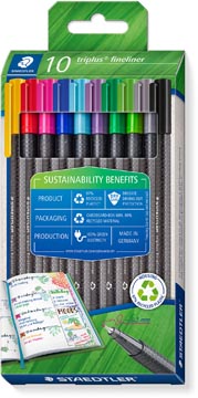 Fineliner Staedtler Triplus eco punt 0,3mm assorti (10)