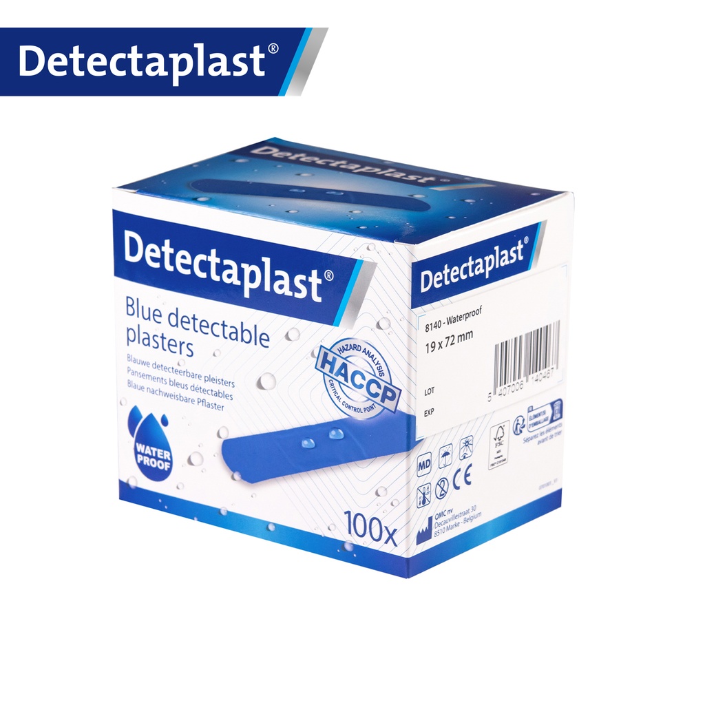 Pleister Detectaplast Universal metaal detecteerbaar 19x72mm blauw (100)