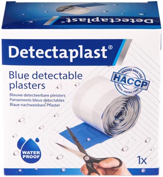 Pleister Detectaplast Universal metaal detecteerbaar 6cmx5m op rol blauw