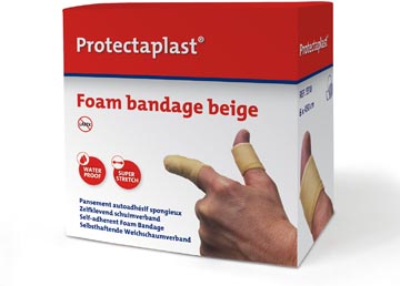 Schuimverband zelfklevend Protectaplast 6cmx4,5m op rol beige