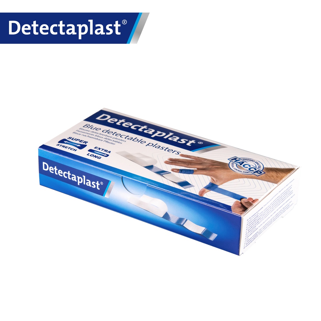 Textielpleister Detectaplast Elastic metaal detecteerbaar 180x20mm blauw (100)