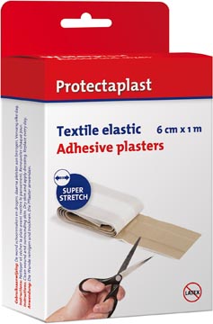 Textielpleister Protectaplast Elastic 6cmx1m op rol huidskleur