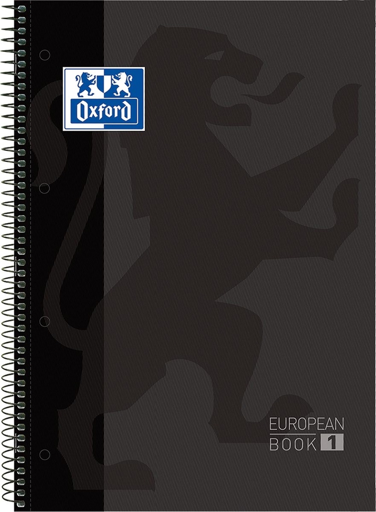 Spiraalschrift Oxford School Classic Europeanbook karton A4+ gelijnd 160blz zwart