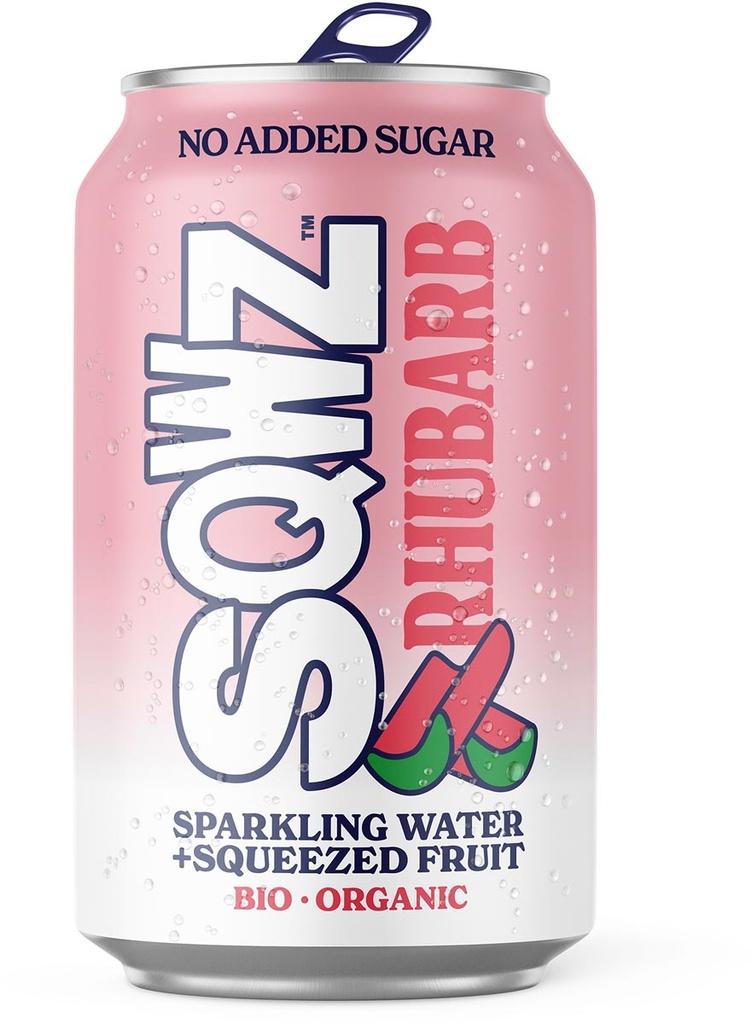 Frisdrank SQWZ Rhubarb BIO blikje 33cl (12)