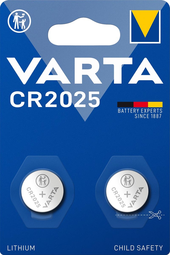 Knoopcelbatterij Varta Lithium CR2025 (2)