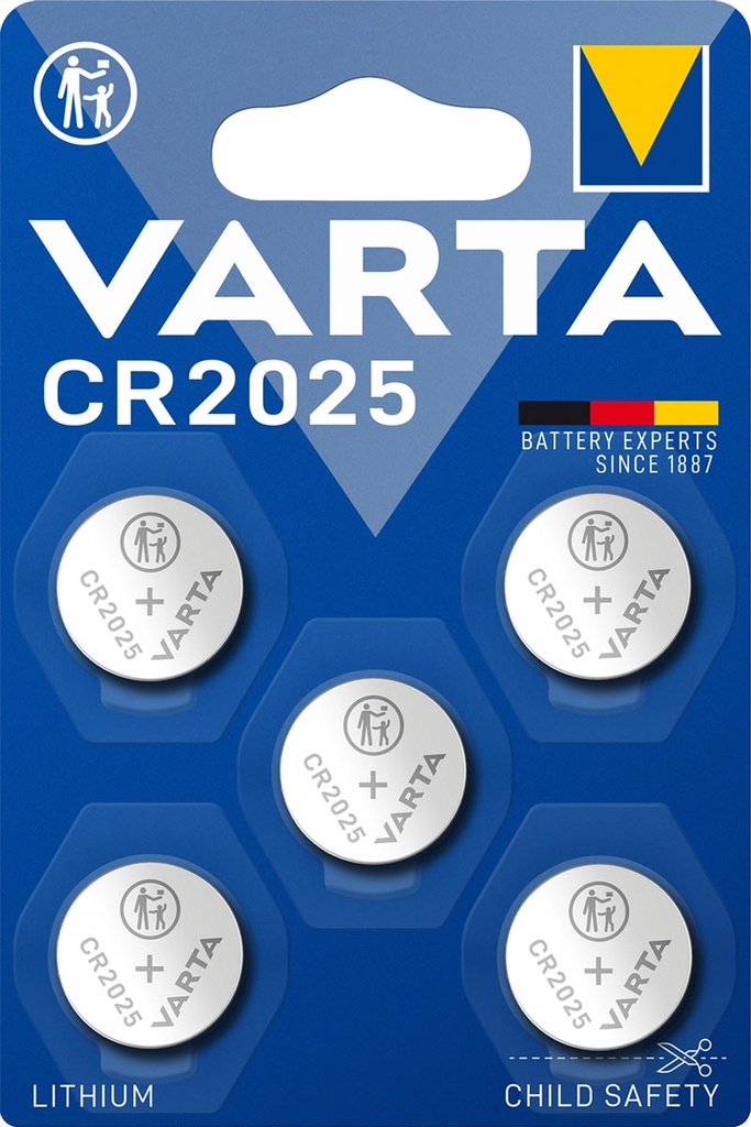 Knoopcelbatterij Varta Lithium CR2025 (5)