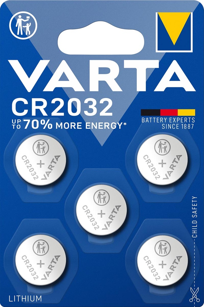 Knoopcelbatterij Varta Lithium CR2032 (5)