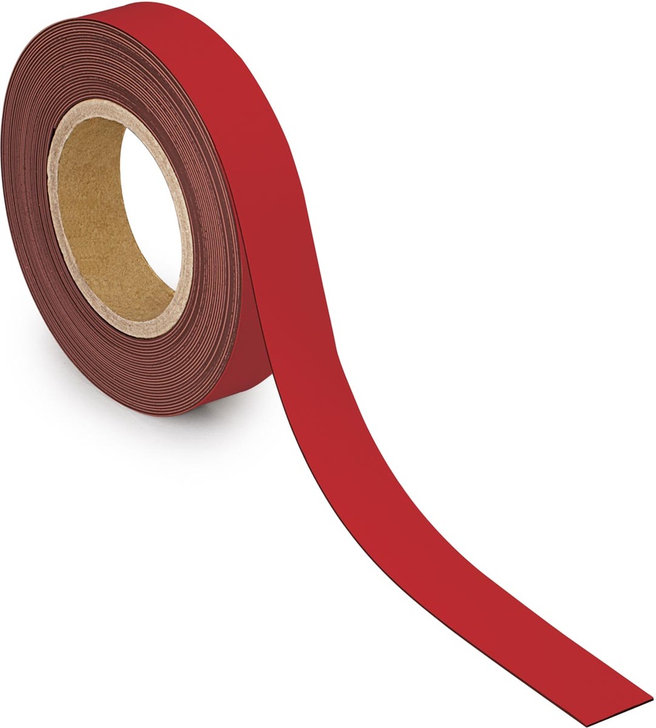 Magnetisch etiketband MAUL beschrijf- en wisbaar 30mmx10m rood