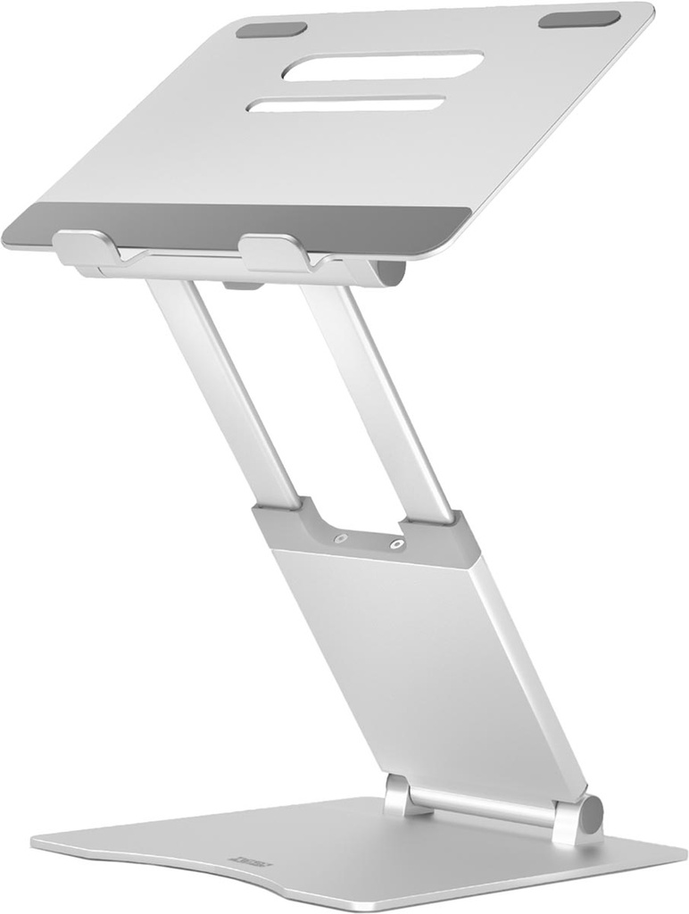 Laptopstandaard telescopisch Desq voor laptops tot 17 inch zilver