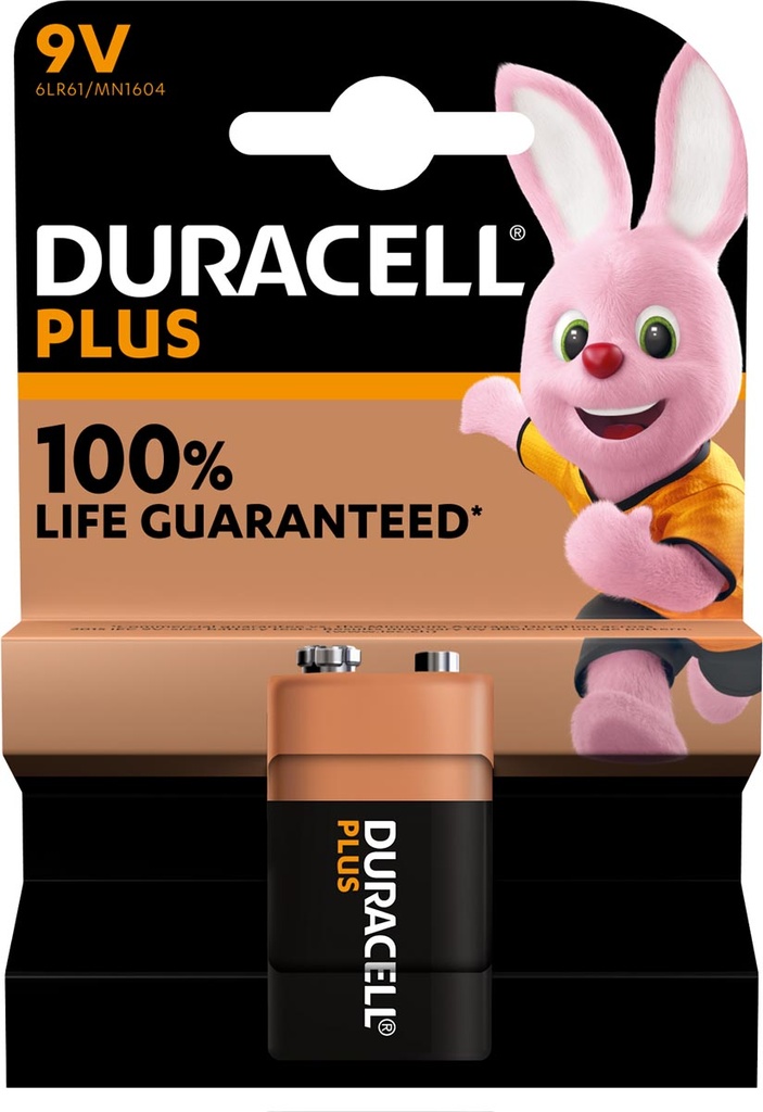 Batterij Duracell Plus 100% 9V