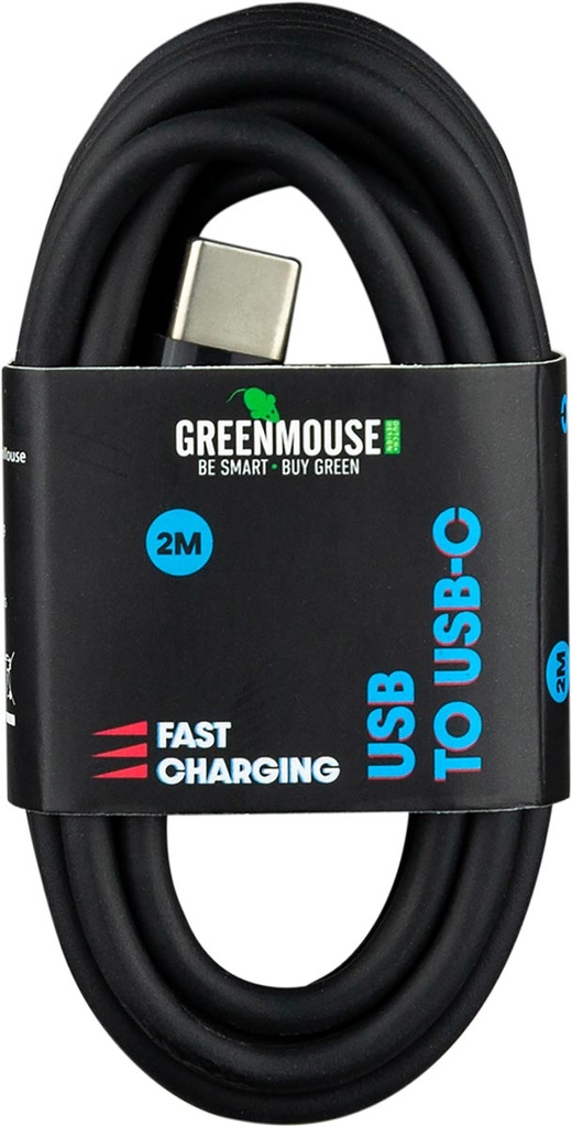 Kabel Greenmouse USB-A naar USB-C lengte 2m zwart