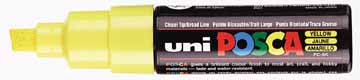 Paintmarker Uni-ball Posca schuine punt 8mm geel