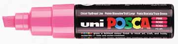 Paintmarker Uni-ball Posca schuine punt 8mm roze