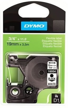 Dymo D1 tape perm poly 19mmx5,5m zwart/wit (16960)