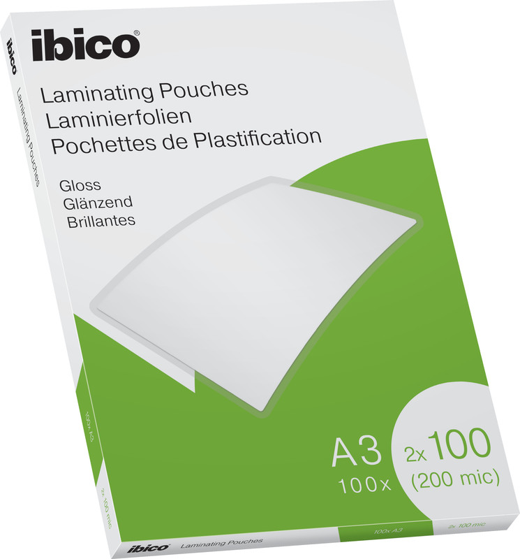 Lamineerhoes Ibico Gloss A3 2x100 micron (100)