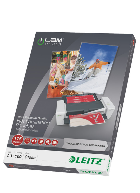 Lamineerhoes Leitz iLam UDT A3 175 micron glanzend (100)