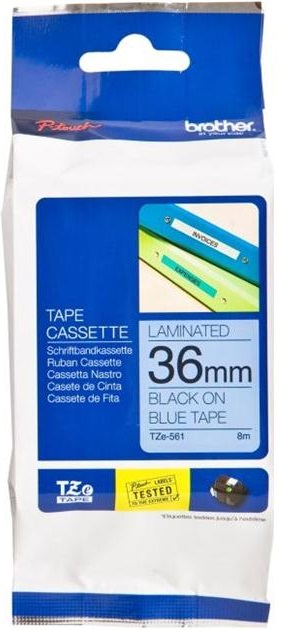 Tape Brother P-Touch TZE-561 36mm zwart op blauw