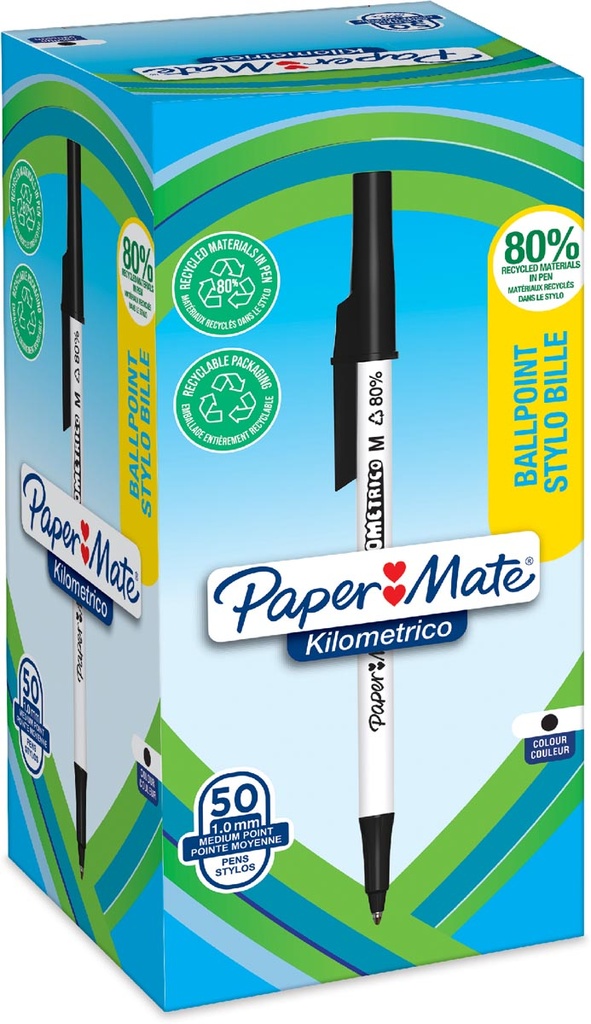 Balpen Paper Mate Kilometrico medium zwart (50)