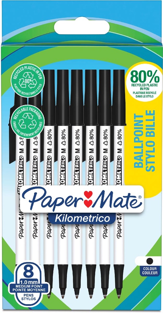 Balpen Paper Mate Kilometrico medium zwart (8)