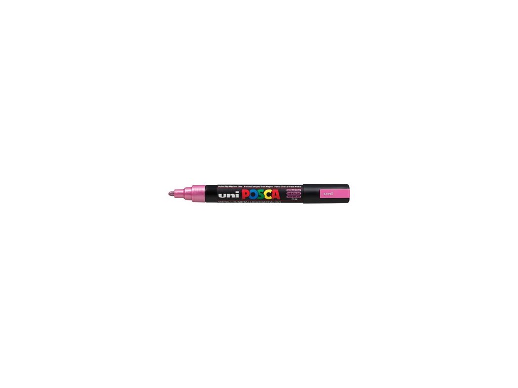 Paintmarker Posca uni-ball op waterbasis PC-5M roze metaal (6)