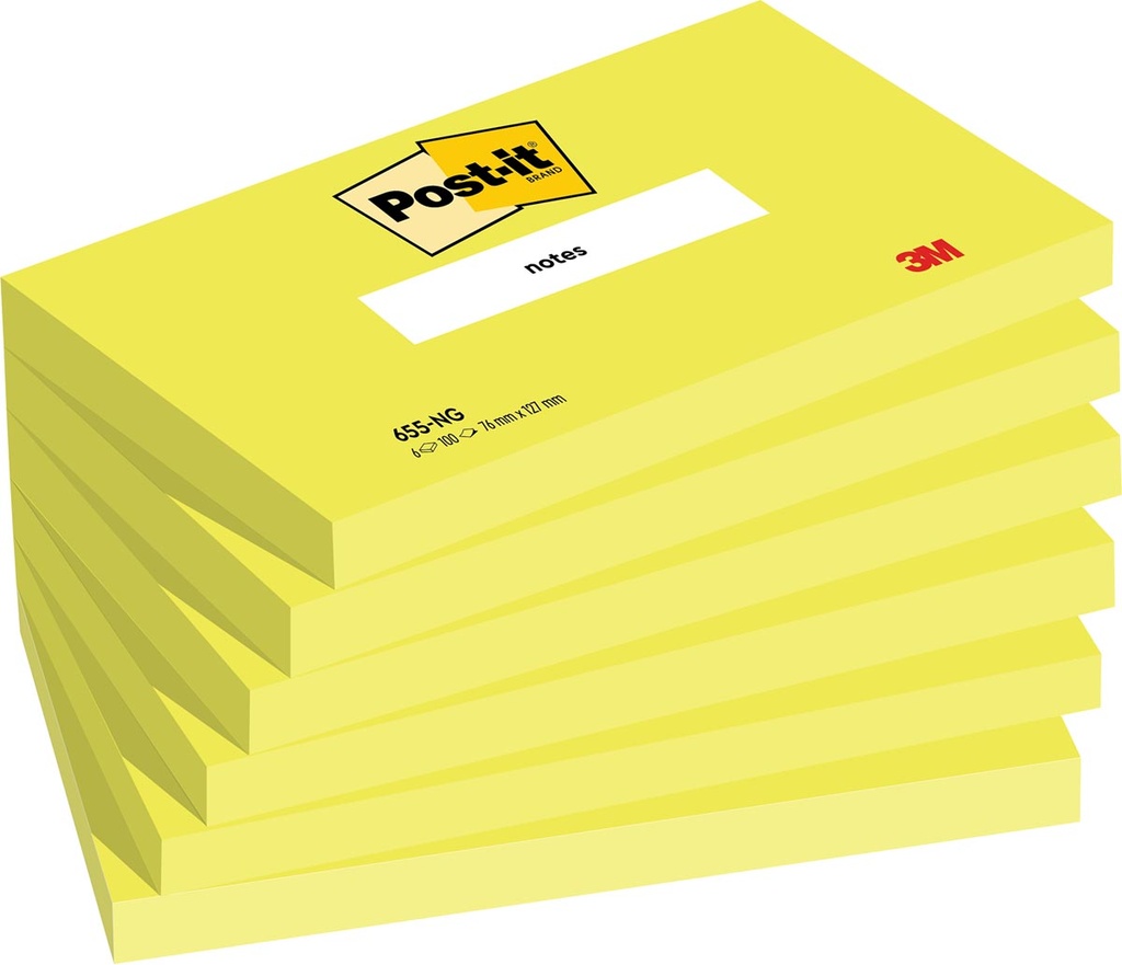 Post-it notes 76x127mm 100vel neongroen (6)