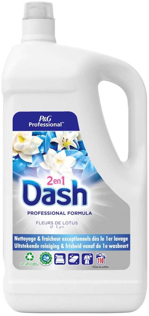 Professional wasmiddel Dash 2-in-1 lotus en lelie fles 4,95L