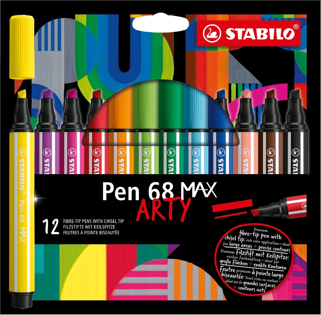 Viltstift Stabilo Pen 68 MAX ARTY assorti (12)