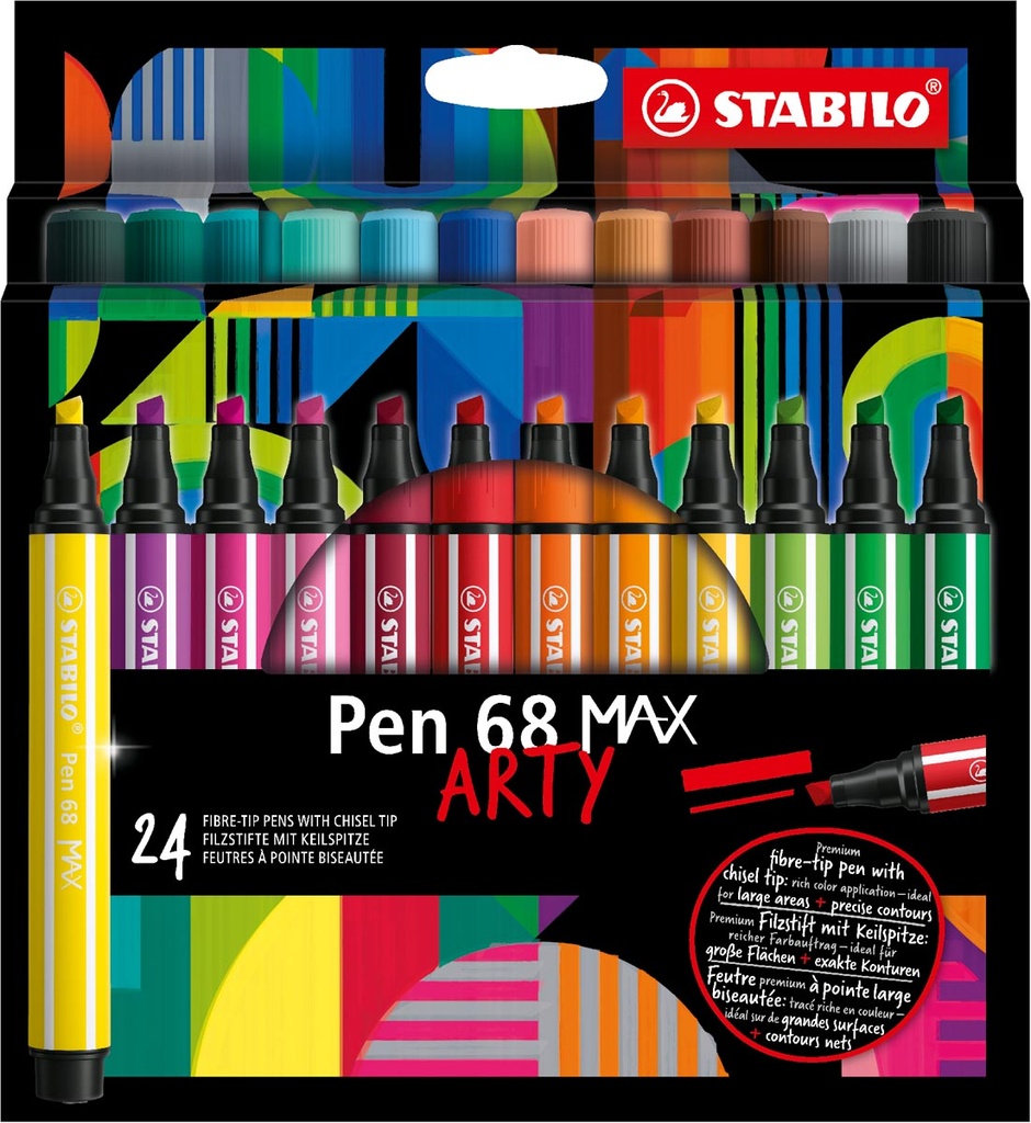 Viltstift Stabilo Pen 68 MAX ARTY assorti (24)