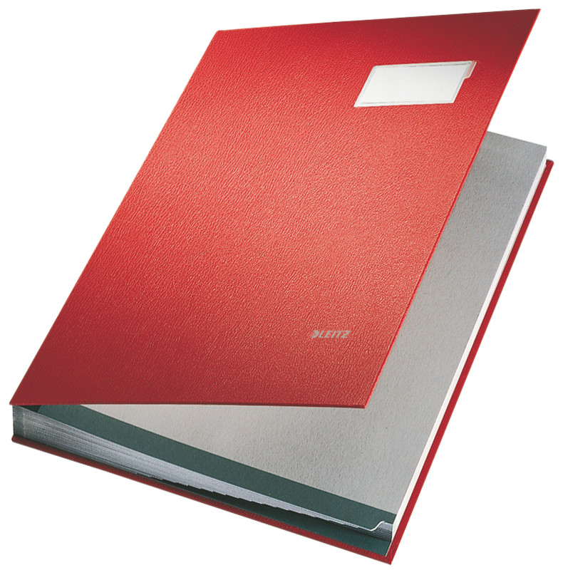 Handtekenmap Leitz PP folio 20-vaks rood