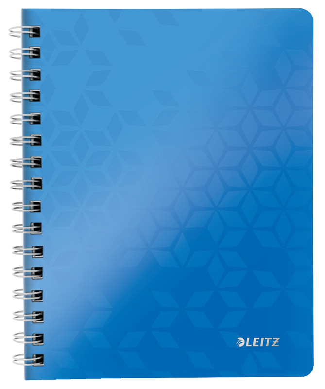 Spiraalschrift Leitz WOW PP A5 gelijnd 160blz blauw metallic (4639039)