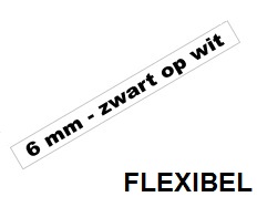 Tape Brother P-Touch TZE-FX211 6mm zwart op wit flexibel