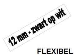 Tape Brother P-Touch TZE-FX231 12mm zwart op wit flexibel