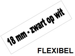 Tape Brother P-Touch TZE-FX241 18mm zwart op wit flexibel