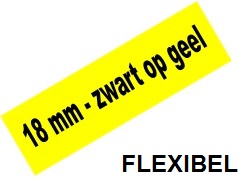 Tape Brother P-Touch TZE-FX641 18mm zwart op geel flexibel