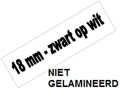 Tape Brother P-Touch TZE-N241 18mm zwart op wit niet-gelamineerd