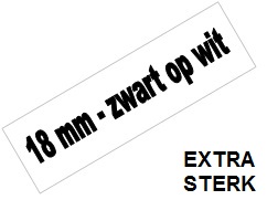 Tape Brother P-Touch TZE-S241 18mm zwart op wit extra sterk